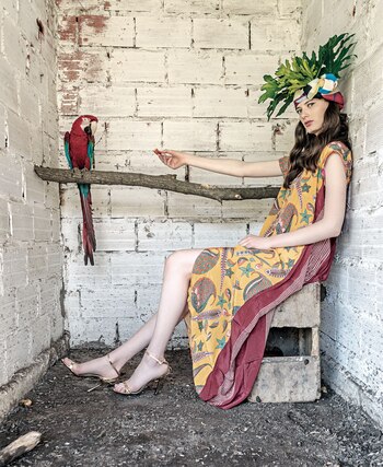 De seda estampada con espalda rayada (Rapsodia)