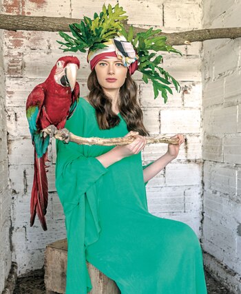 Túnica larga con volados en