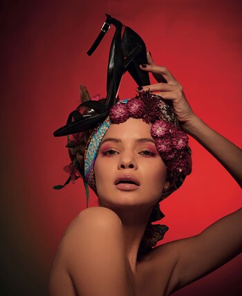 Zapato con acrílico en el