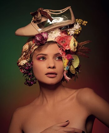 Zapato con lazo de terciopelo,