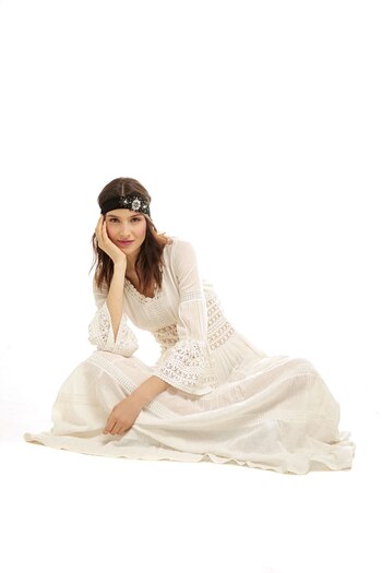 Vestido largo de bambula con