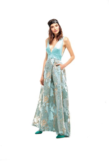 Vestido con bustier liso en