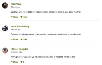 Algunos de los reclamos hechos