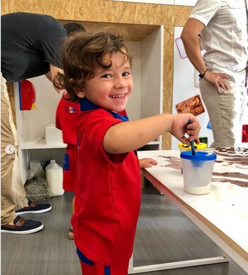 Mateo Messi, feliz (@leomessi)