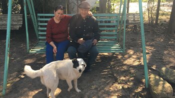 Junto a su mujer Nancy.