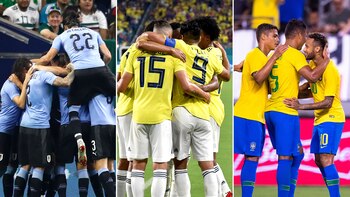 Uruguay, Colombia y Brasil se