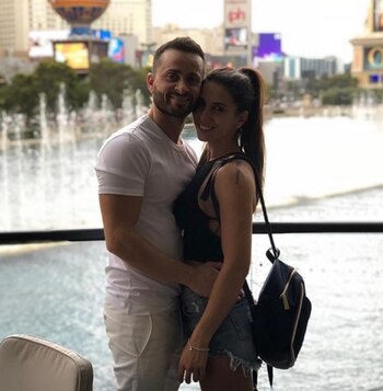 Cinthia con su novio, Martín