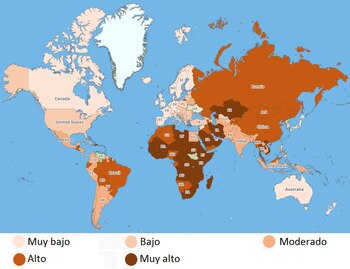 Nivel de riesgo vial. Fuente: