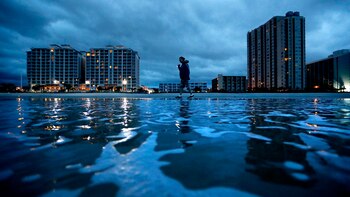 Russ Lewis looks for shells