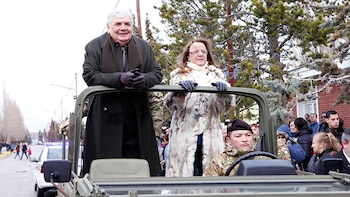 José Bodlovic junto a Alicia Kirchner, actual gobernadora de la provincia de Santa Cruz