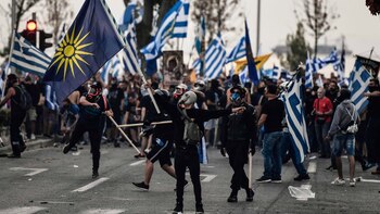 Protestas en Grecia contra el