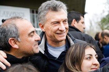 Macri de timbreo ayer, en