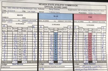 Las tarjetas de la pelea