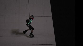 Patinaje sobre el Obelisco: impactante