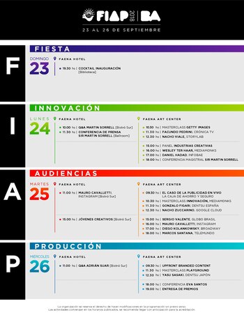 La agenda confirmada en el