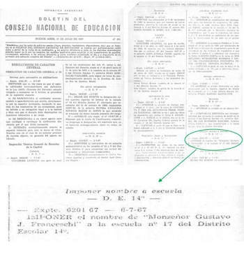 El boletín oficial en donde