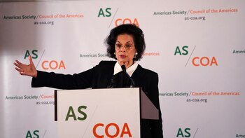 Bianca Jagger, durante su intervención