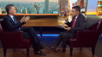 Macri durante la entrevista con