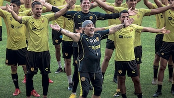 El plantel y Maradona al