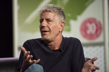 Anthony Bourdain durante una charla