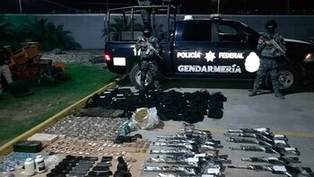 El arsenal hallado bajo tierra,