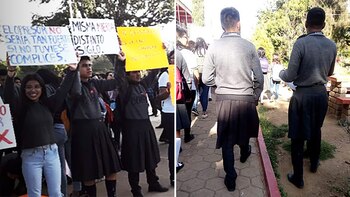 Ellos con faldas y ellas