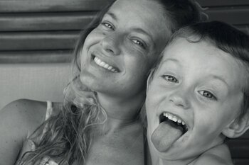 Foto tomada por Jorge Otamendi, su marido, padre de sus hijos y dueño de la productora La Huella Films.