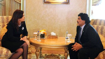 Cristina Kirchner junto a Diego