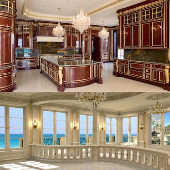 Los acabados en oro adornan