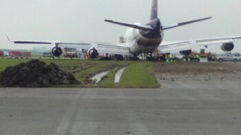 El avión despistó y terminó