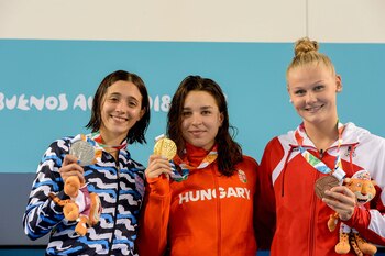 En el podio. (Pablo Elías/Buenos Aires 2018)