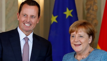 Richard Grenell junto a la canciller alemana, Angela Merkel (Reuters)