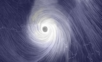 Gráfico del movimiento del huracán Michael que se acerca a las costas del norte de Florida.