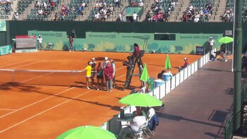 La discusión que se produjo en la Cancha 1 fue uno de los momentos más vibrantes del día (@Tenisports)