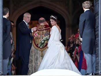 La princesa Eugenie llegando a