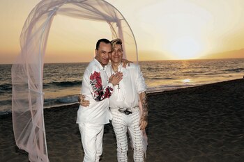 La pareja se dedicó palabras