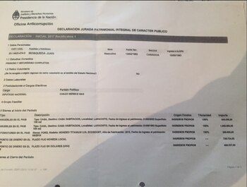 Declaración patrimonial de Mosqueda