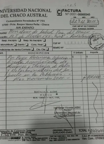 Factura hija Judis