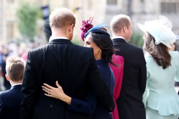 La pareja durante la boda