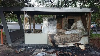 Así quedó el puesto policial