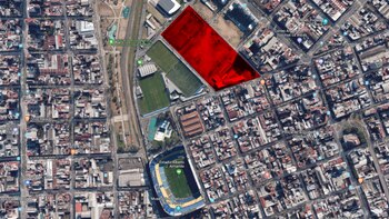 Marcado en rojo, los terrenos