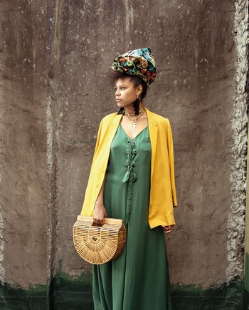 Maxivestido de símil seda con