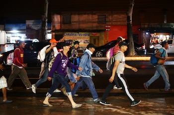 Migrantes hondureños, parte de la