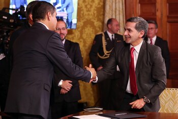 Rafael Correa y Fernando Alvarado,