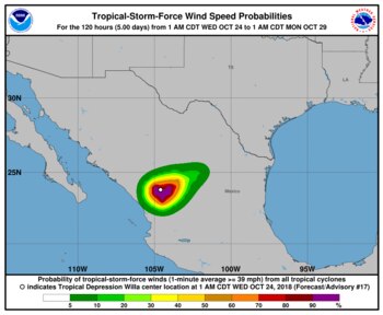 Willa, según el Centro Nacional