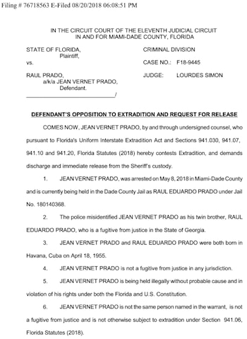 El documento presentado a la