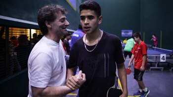 Uboldi junto a su alumno,