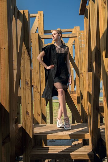 Vestido de gasa y taftán