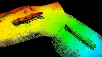 El submarino está partido en