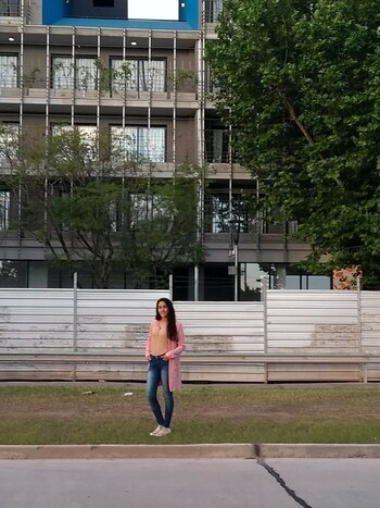 Analía Muñoz con uno de